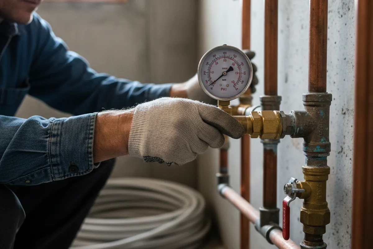 Pressure testing a repaired line during Water Line Repair in Leominster